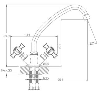 Смеситель для кухни Haiba HB4924 хром
